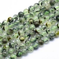 Brins de perles de préhnite naturelle, rondes, grade AB, 8mm, 50pcs — Perles à bijoux