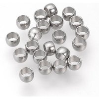 Perles de séparation en acier inoxydable 304, Rondelle, 3x2mm, Trou : 1.8mm — Perles à bijoux