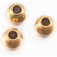 Perles rondes en acier inoxydable 304 plaqué ionique, dorées, 3x2.5mm — Perles à bijoux