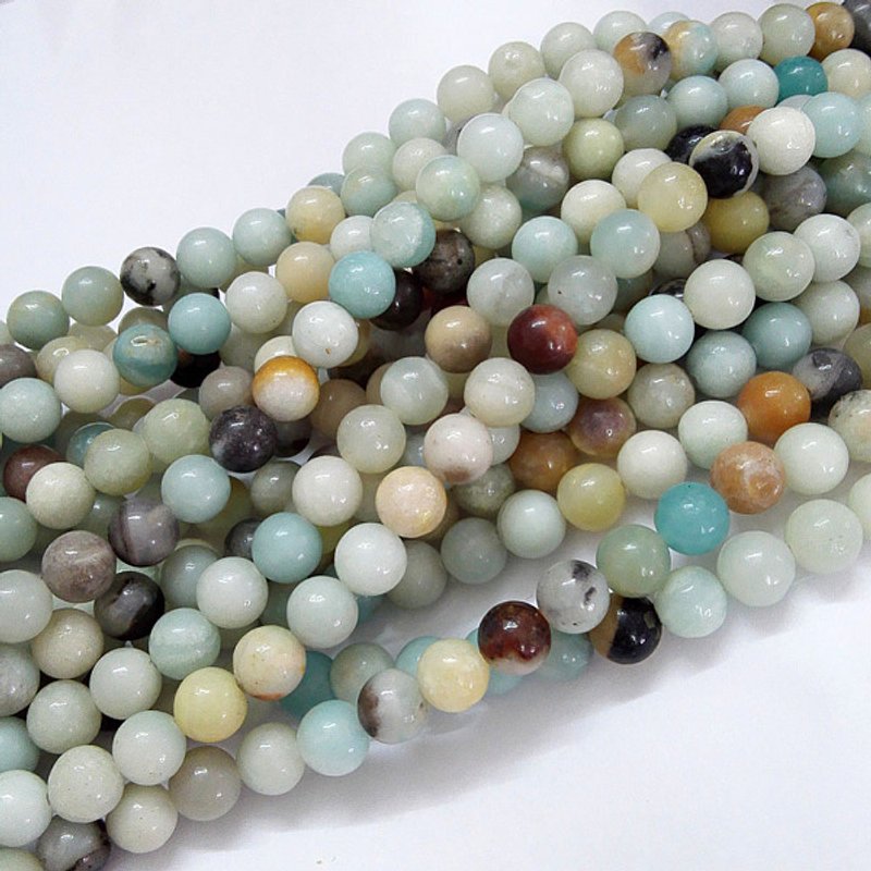 Fils de perles d'amazonite fleurie naturelle, rond, 10mm, 15 pouces — Perles à bijoux