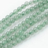 Natural Green Aventurine Bead Strands, Round 4mm, 14.9 inch