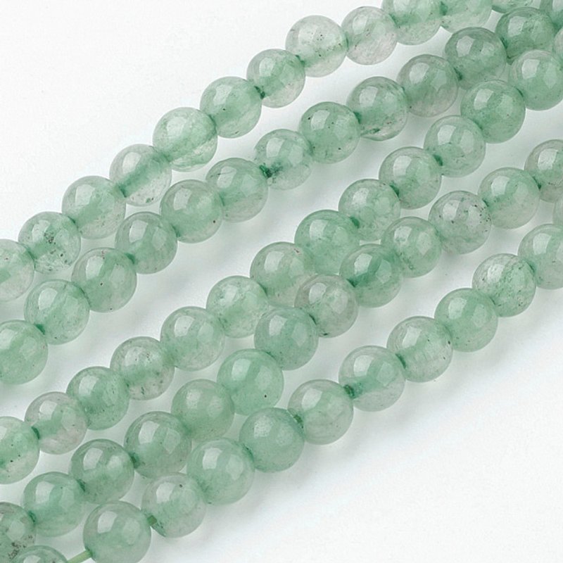 Brins de perles d'aventurine verte naturelle, rond 4mm, 14.9 pouces — Perles à bijoux