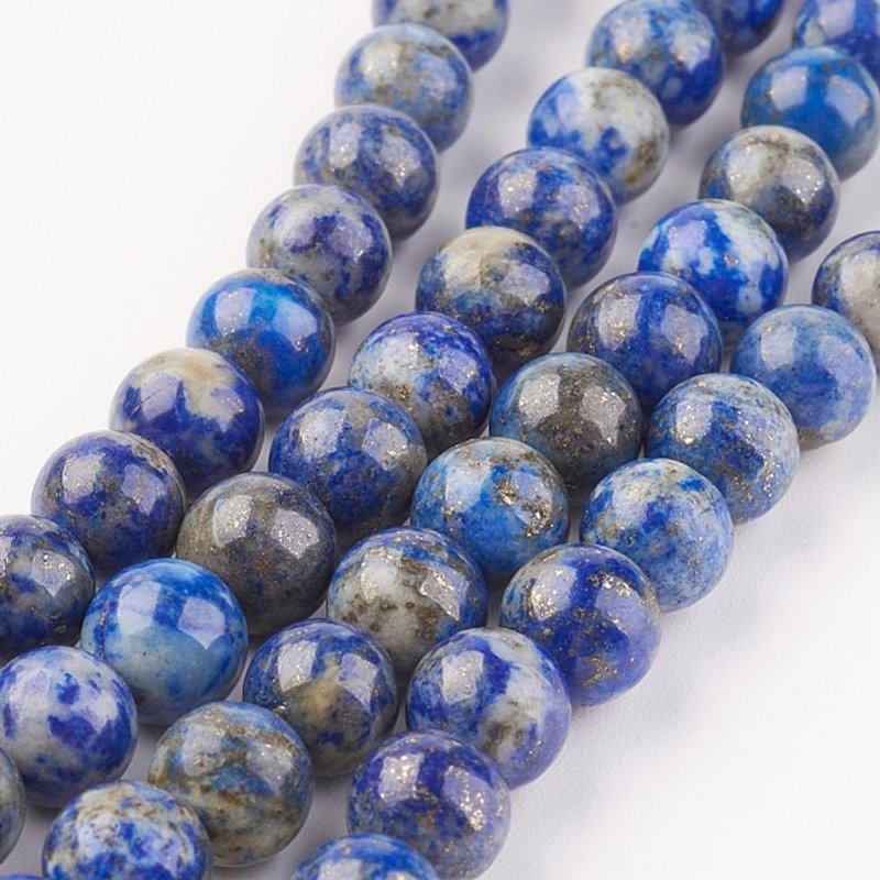 Brins de perles naturelles en lapis-lazuli, ronds, 8mm, 15 pouces — Perles à bijoux