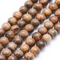 Brins de perles en bois Padauk africain naturel, non teint, 8mm, 50pcs — Perles à bijoux