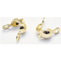 Embouts de perles en laiton plaqué, couvercle de nœud clamshell, plaqué or 18K — Accessoires pour bijoux