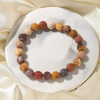Bracelet élastique en perles de Mookaite naturel, rond 2-1/8 pouces — Bracelet Femme