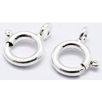 925 Sterling Silver Spring Ring Clasps with 925 Stamp — Jewelry Findings