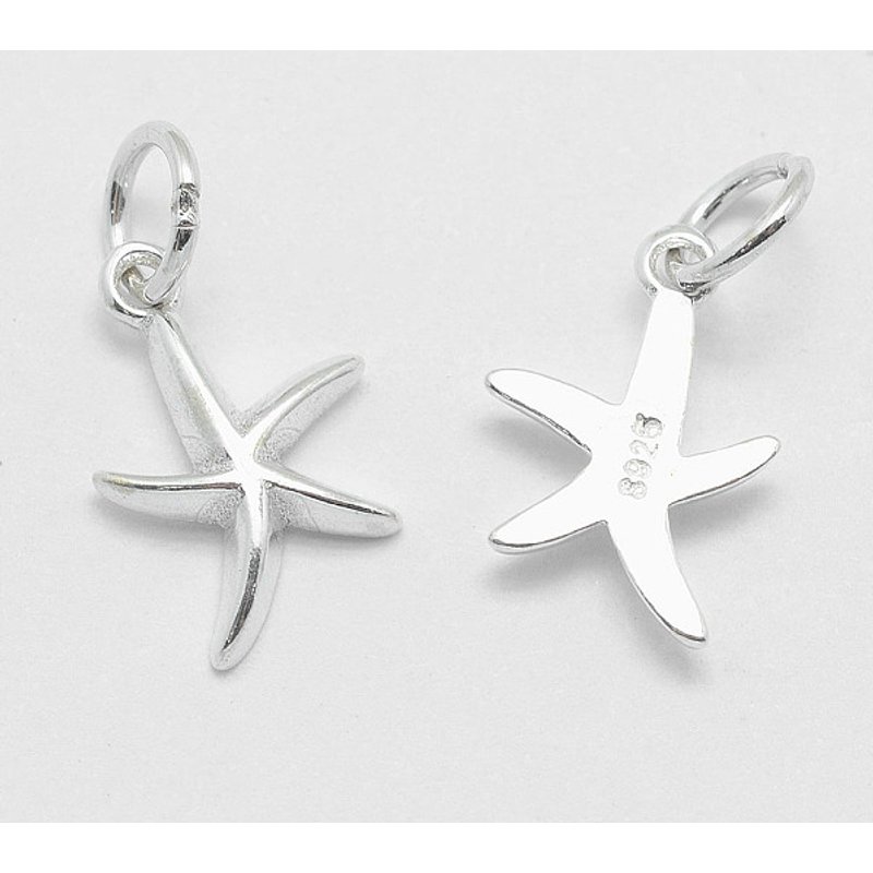 925 Sterling Silver Starfish Pendants with 925 Stamp — Charms & Pendants