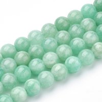 Brins de perles de jade naturel du Myanmar, ronds, teintés, 8mm — Perles à bijoux