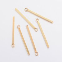 304 Stainless Steel Golden Rectangle/Bar Pendants — Charms & Pendants