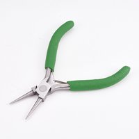 Pince à bec rond 45# en acier au carbone, vert lime — Outils de création de bijoux