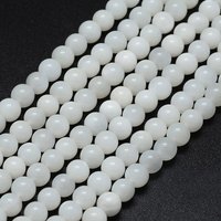 Brins de perles en pierre de lune blanche naturelle, rondes 4mm, 100pcs/brin — Perles à bijoux
