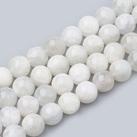 Natural Rainbow Moonstone Beads Strands, Round, 6-7mm