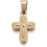 Pendentif Croisé en Acier Inoxydable 304, Doré, 19x13x3mm