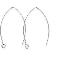 304 Stainless Steel Earring Hooks with Horizontal Loop — Jewelry Findings