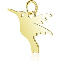 Charm en Acier Inoxydable 304, Oiseau, Fini Doré
