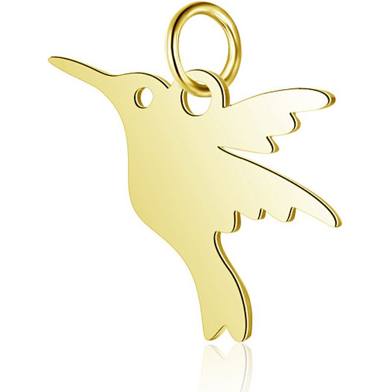 Charm en Acier Inoxydable 304, Oiseau, Fini Doré — Breloques et pendentifs