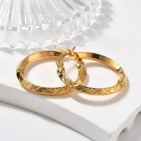 Boucles d'oreilles créoles en acier inoxydable 304 dorées texturées