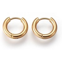 Boucles d'oreilles Huggie en acier inoxydable 304 avec placage ionique — Boucles d'oreilles créoles