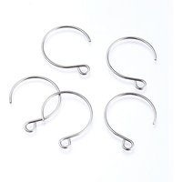 Crochets de Boucles d'Oreilles en Acier Inoxydable 304 avec Boucle Horizontale — Accessoires pour bijoux