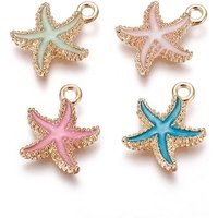 Pendentifs en Émail en Alliage, Étoiles de Mer en Or Clair et Couleurs Mixtes — Breloques et pendentifs