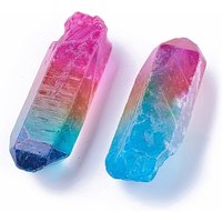 Perles de Cristal de Quartz Naturel Électroplaqué, Nuggets Non Perforés, Colorés — Perles à bijoux