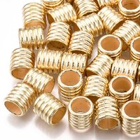 CCB Plastic Beads, Large Hole Column Beads, Light Gold — Jewelry Beads