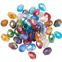Perles en verre, plaquées couleur AB, en forme de goutte, couleurs mélangées — Perles à bijoux