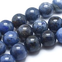 Brins de perles de quartz Dumortierite naturel, non teint, Grade A, 6-7mm — Perles à bijoux