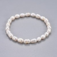 Bracelet Élastique en Perles de Perle Naturelle pour Femmes - Blanc — Bracelet Femme