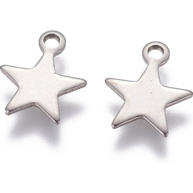 Tarnish Resistant 304 Stainless Steel Star Charm — Charms & Pendants