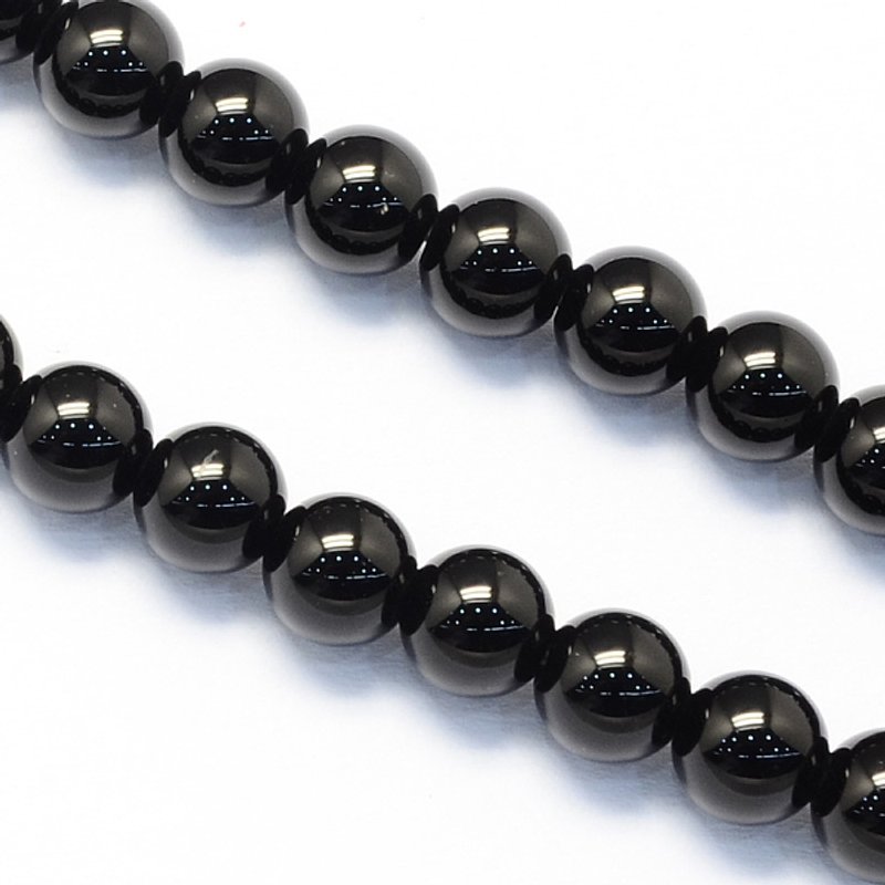 Round Black Onyx Stone Beads Strands, 8mm, 15.1 inch, 48pcs — Jewelry Beads