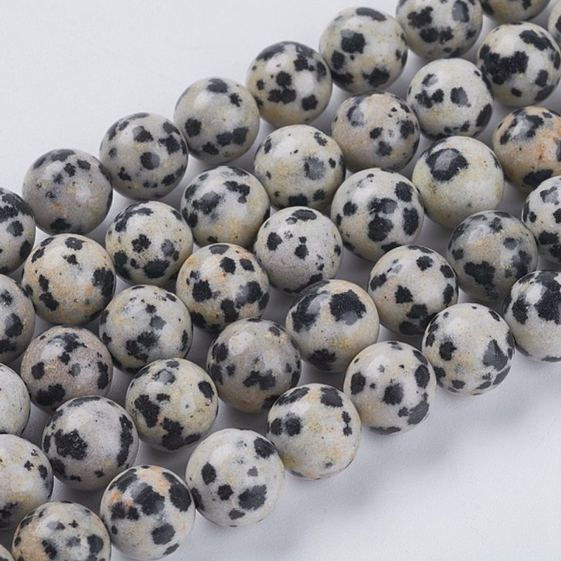 Natural Dalmation Jasper Beads Strands, Round, 8mm, 24pcs — Jewelry Beads