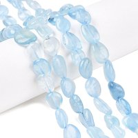 Brins de Perles d'Aigue-Marine Naturelle, Nuggets, 8-15x7-12mm, Trou: 1mm — Perles à bijoux