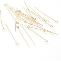 Goupilles à œil en acier inoxydable 304, plaquées or 18K, 35x3mm — Accessoires pour bijoux