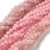 Fils de perles de quartz rose naturel, ronds, 6-6,5 mm, 15 pouces — Perles à bijoux