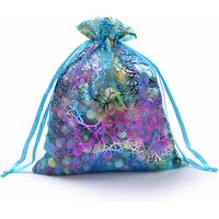 Organza Gift Bags with Drawstring for Potpourri, Dark Turquoise — Jewelry Display & Storage