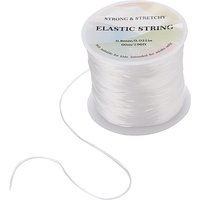 Flat Elastic Crystal String for Stretch Bracelet Making, White