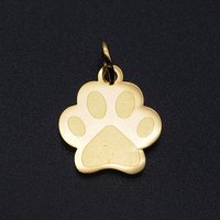 Charms pour animaux en acier inoxydable 201 avec anneaux de saut - Empreintes de pattes de chien