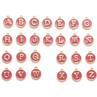 Charms Enamel Alphabet A-Z Double Face Plaqué Or 26pcs