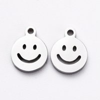 Charms en Acier Inoxydable 304 Non-Oxydable avec Sourire, 8x6mm — Breloques et pendentifs