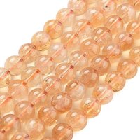 Brins de perles de citrine naturelle, rond 6-7mm, trou 1mm, 62pcs — Perles à bijoux