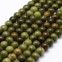 Brins de perles de jade chinois naturel, rond 8mm, 48pcs/brin — Perles à bijoux