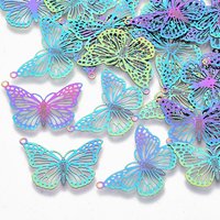 Pendentif en acier inoxydable 304 filigrane papillon Ion Plating — Breloques et pendentifs