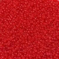 Perles Rocailles Miyuki, Perles de Verre Japonaises, Rouge Orange Transparent Mat — Perles à bijoux