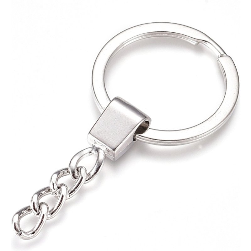 Anneaux Clés Fendus en Fer avec Chaînes et Trousses de Fermeture, 62mm — Accessoires pour bijoux
