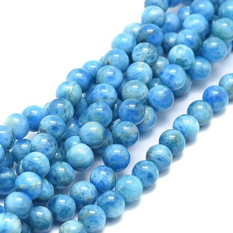 Natural Apatite Beads Strands, Round 6mm, 62pcs, 15.75 inch — Jewelry Beads