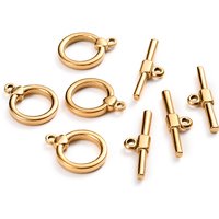 Ion Plating 304 Stainless Steel Golden Toggle Clasps — Jewelry Findings