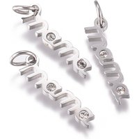 Pendentif Mama en acier inoxydable 316 avec zircon cubique