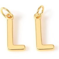 Charm en laiton avec anneau, plaqué or 18K, lettre L — Breloques et pendentifs